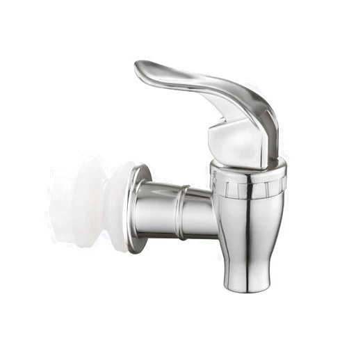 Hgzaccompany Push Style Faucet for Beverage Dispenser Carafe, Beverage Dispenser Replacement Spigot,Lever Pour Spout for Beverage Dispenser (Silver)
