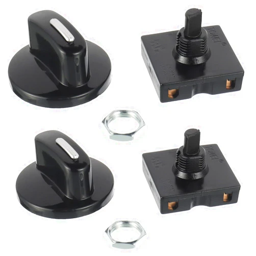 EPLZON 13A-125V/10A-250V Rotary Switch 4-Position 3-Speed Universal Speed Selector Heater Rotary Switch with Knob(Pack of 2pcs)