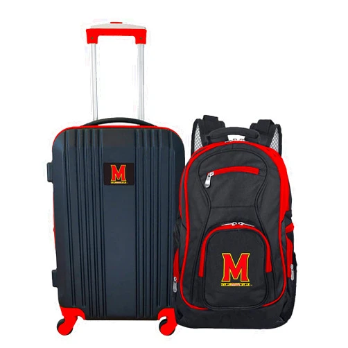 Denco University of Maryland Terrapins 2-Piece Luggage Set, Includes 21-inch Two-Tone Hardcase Spinner and 19