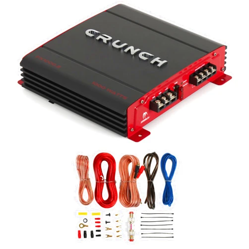 Crunch PX-1000.2 2 Channel 1000 Watt Amp A/B Car Stereo Amplifier + Wiring Kit
