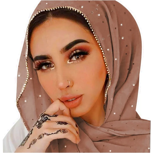 ANKOMINA Women Soft Chiffon Rhinestone Long Scarf Shawl Fashion Muslim Hijab Head Wrap Scarves