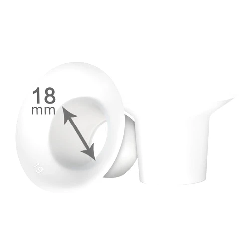 LOZAEVE 18mm Silicone Flange Inserts Compatible with for Spectra S1/S2, Medela, Bellababy, Elvie, Paruu R12 P10, Momcozy S9 S10 S12 Pro, Freemie Breast Pump Shield, Reduce 27-28mm Tunnel to 18mm, 2pcs