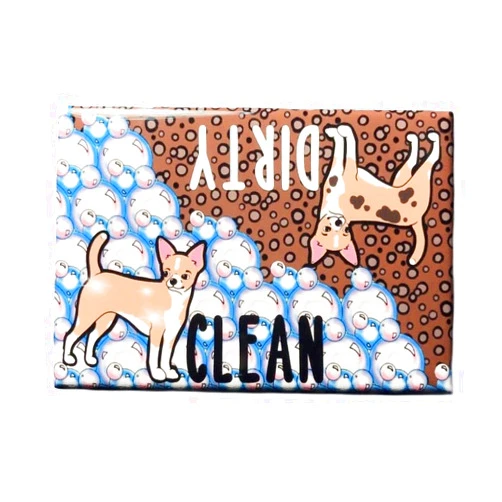 The Cloudy Corgi Chihuahua Dishwasher Magnet, Clean Dirty Dog Sign, Kitchen Accessories & Home Decor, 2x3