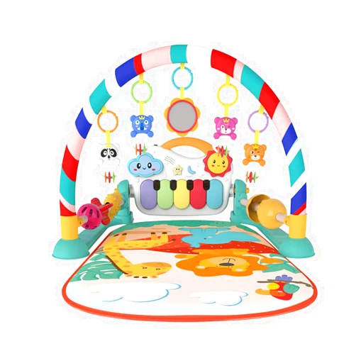 Eners Baby Gyms Play Mats Musical Activity Center Baby Piano Gym Mat Tummy Time Padded Mat for Newborn Toddler Infants(Green)