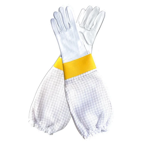 Brutul Fight Brutul Bee Kids 3 Layers Beekeeping Goatskin Leather Ventilated Gloves With Rubber Cuff Size 6-14 Years (XXS)