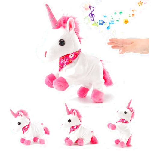 Liberty Imports Interactive Animated Walking Pet Electronic Unicorn Plush Sound Control Toy Animal - Gallops and Neighs (Unicorn)