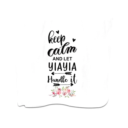 PXTIDY Yiayia Kitchen Towel Yiayia Gifts Keep Calm and Let Yiayia Handle It Flour Sack Towel Kitchen Dish Towel Sweet Housewarming Gifts