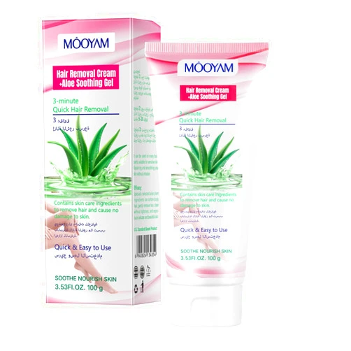 GUOYAOLIFU Hair Removal Cream for Women, Bikini Pubic Intimate Areas Legs Arms, Moisturizing with Aloe Vera & Vitamin E, Safe for Face-Fast Gentle Depilatory for Sensitive Skin at Home or Travel