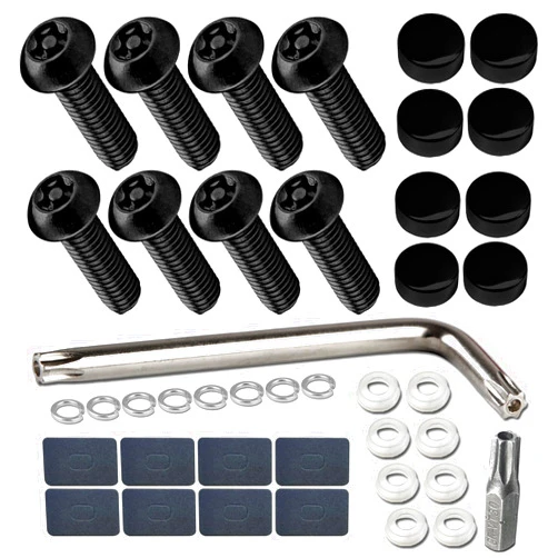 ZXFOOG Black License Plate Screws- Anti Theft Bolts for Fastening Car Tag Frame Holder, 1/4