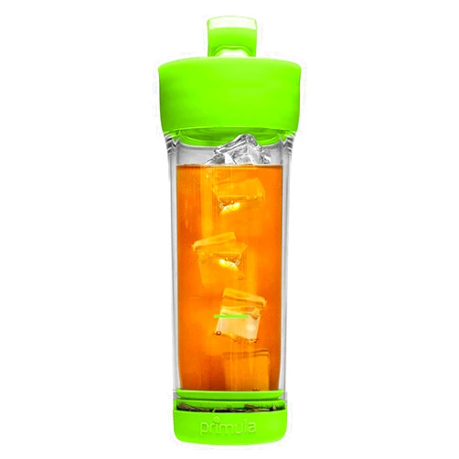 Primula Press and Go Iced Tea Maker, Travel Tumbler, Infuser Bottle, Leak-proof Flip-top Lid with Carry Loop, Dishwasher Safe, Made without BPA, 16-Ounce, Green