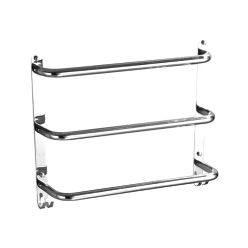 IUYJVR Towel Rack with Three Rods with Hook SuS 304 Stainless Steel,Bathroom Wall-Mounted Towel Rail Easy to Clean 50cm