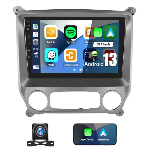 OiLiehu Android 13 Car Stereo for Chevrolet Chevy Silverado 2014-2018 with Wireless Apple Carplay and Android Auto,10.1'' Touchscreen Car Radio with GPS Navigation,Bluetooth,WiFi/FM/RDS,SWC+AHD Backup Camera