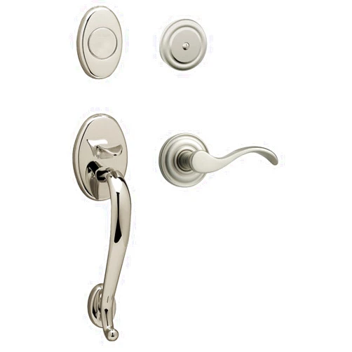 Baldwin 85315.260.LFD Logan Sectional Trim Left Hand Dummy Handleset with Wave Lever, Chrome